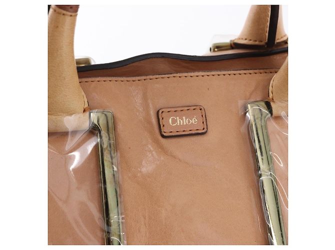 Chloé Borsa a mano Chloe Etel in pelle 2way Beige Gold Auth ka5954A D'oro - vista 17
