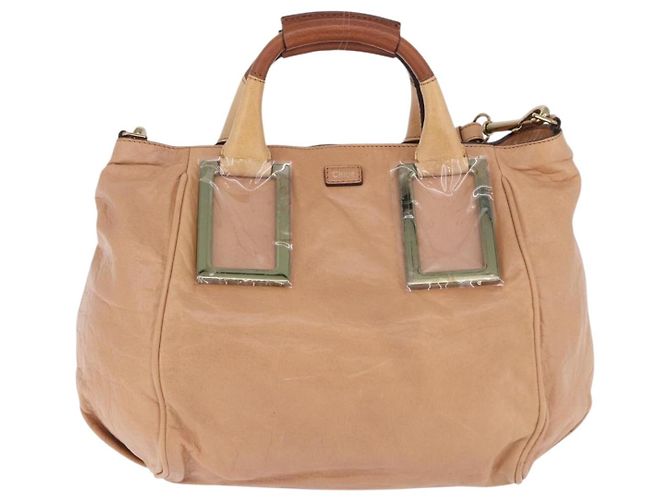 Chloé Borsa a mano Chloe Etel in pelle 2way Beige Gold Auth ka5954A D'oro - vista 2