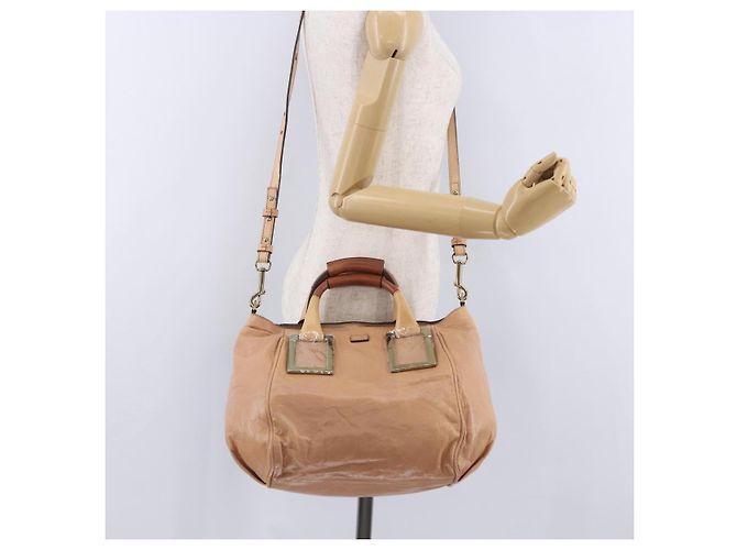 Chloé Borsa a mano Chloe Etel in pelle 2way Beige Gold Auth ka5954A D'oro - vista 25
