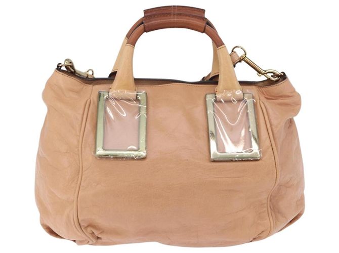 Chloé Borsa a mano Chloe Etel in pelle 2way Beige Gold Auth ka5954A D'oro - vista 3