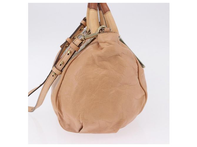 Chloé Borsa a mano Chloe Etel in pelle 2way Beige Gold Auth ka5954A D'oro - vista 4
