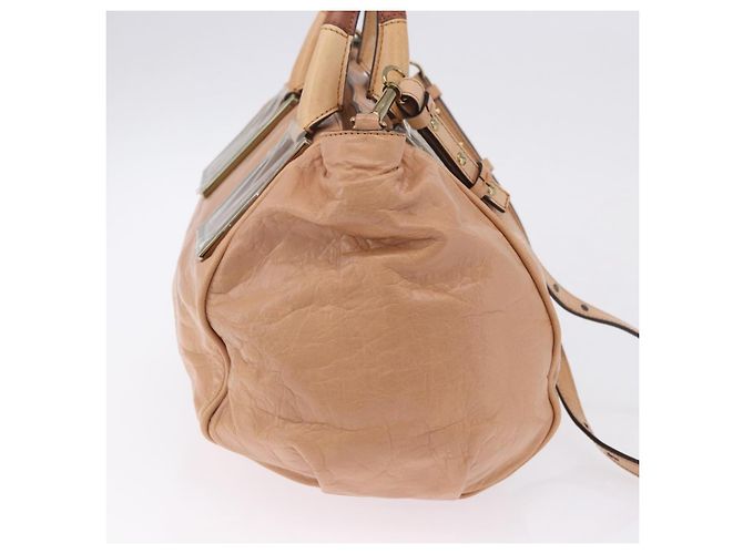 Chloé Borsa a mano Chloe Etel in pelle 2way Beige Gold Auth ka5954A D'oro - vista 5