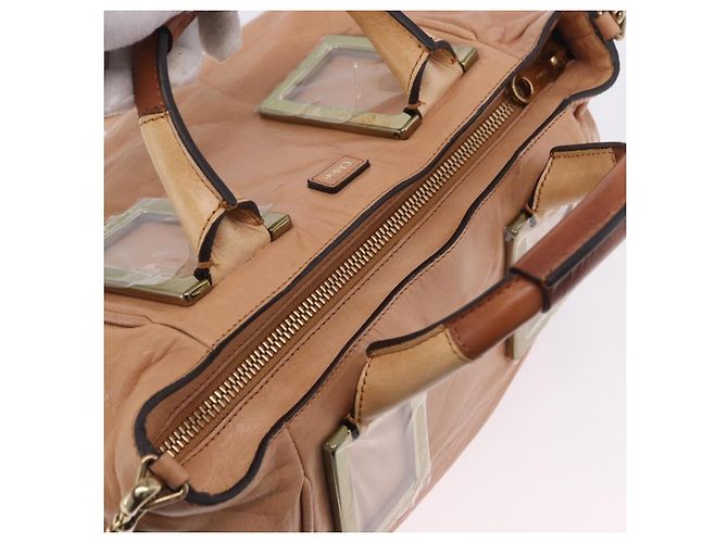 Chloé Borsa a mano Chloe Etel in pelle 2way Beige Gold Auth ka5954A D'oro - vista 6