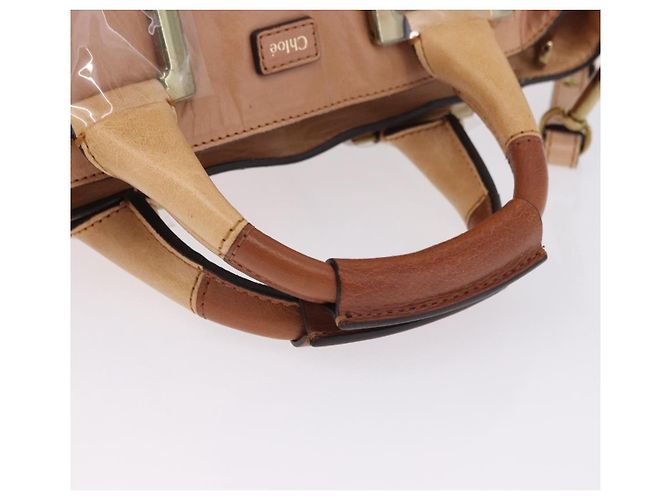 Chloé Borsa a mano Chloe Etel in pelle 2way Beige Gold Auth ka5954A D'oro - vista 7