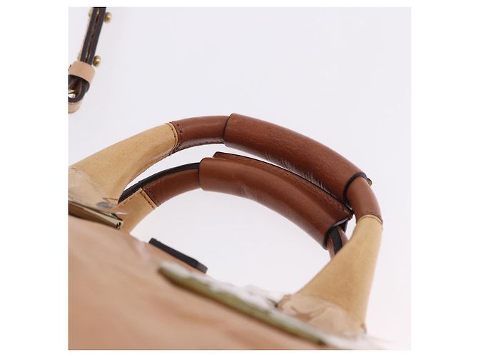Chloé Borsa a mano Chloe Etel in pelle 2way Beige Gold Auth ka5954A D'oro - vista 8
