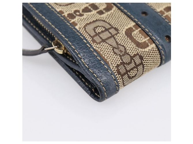 Carteira Bifold GUCCI Canvas Beige Gold Auth bs36910A Bege Dourado - vista 11