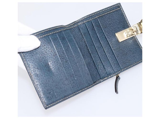Carteira Bifold GUCCI Canvas Beige Gold Auth bs36910A Bege Dourado - vista 15