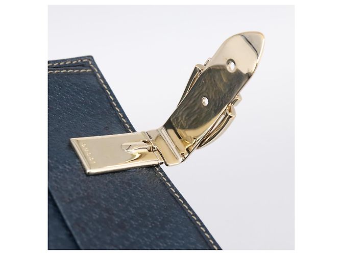 Carteira Bifold GUCCI Canvas Beige Gold Auth bs36910A Bege Dourado - vista 16