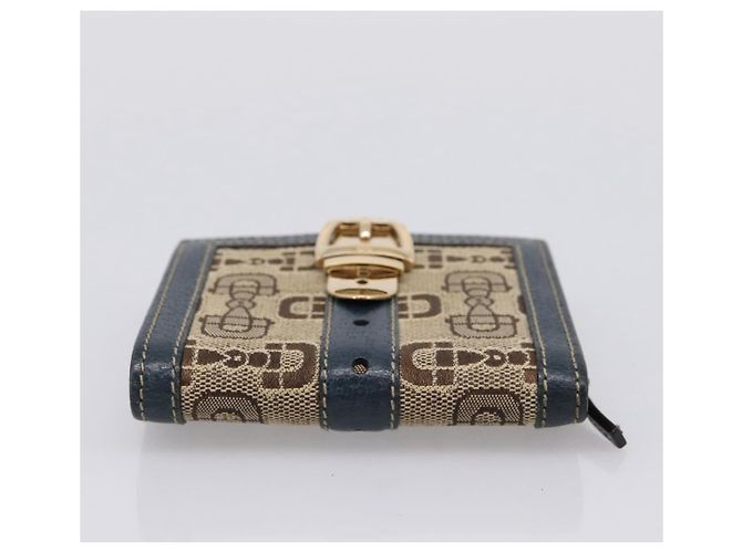 Carteira Bifold GUCCI Canvas Beige Gold Auth bs36910A Bege Dourado - vista 7