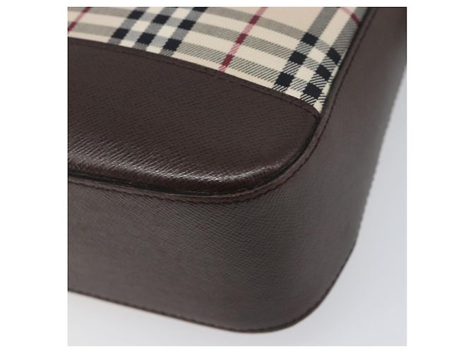 Borsa a tracolla BURBERRY Nova Check Canvas Beige Silver Auth 199499A Argento - vista 12