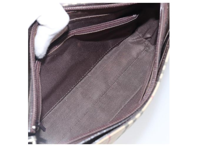 Borsa a tracolla BURBERRY Nova Check Canvas Beige Silver Auth 199499A Argento - vista 16