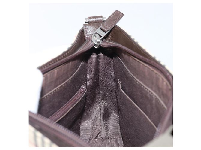 Borsa a tracolla BURBERRY Nova Check Canvas Beige Silver Auth 199499A Argento - vista 17