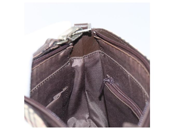Borsa a tracolla BURBERRY Nova Check Canvas Beige Silver Auth 199499A Argento - vista 18