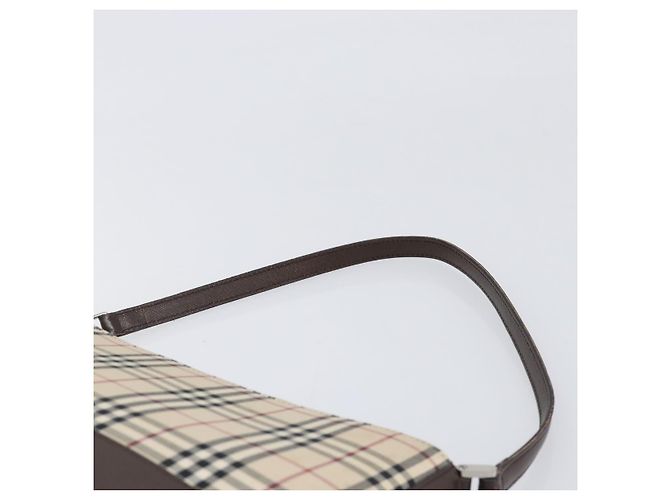 Borsa a tracolla BURBERRY Nova Check Canvas Beige Silver Auth 199499A Argento - vista 8