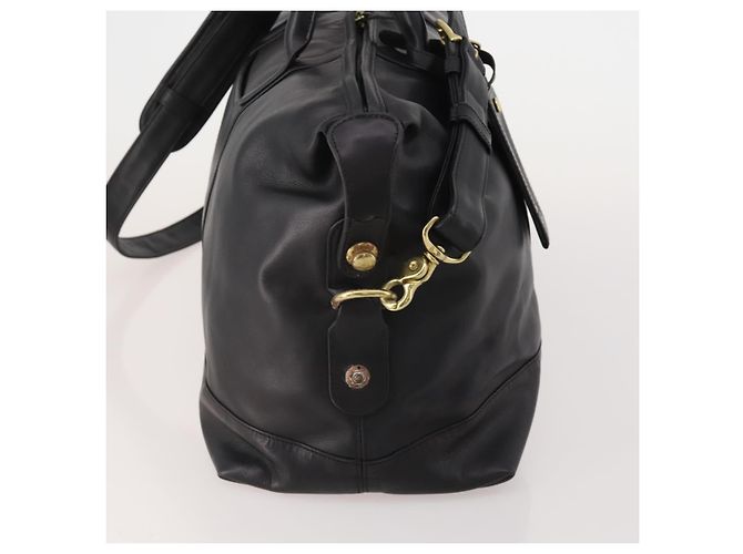 Borsa Boston Coach in pelle 2way nera tono oro Auth 200213 Nero - vista 5