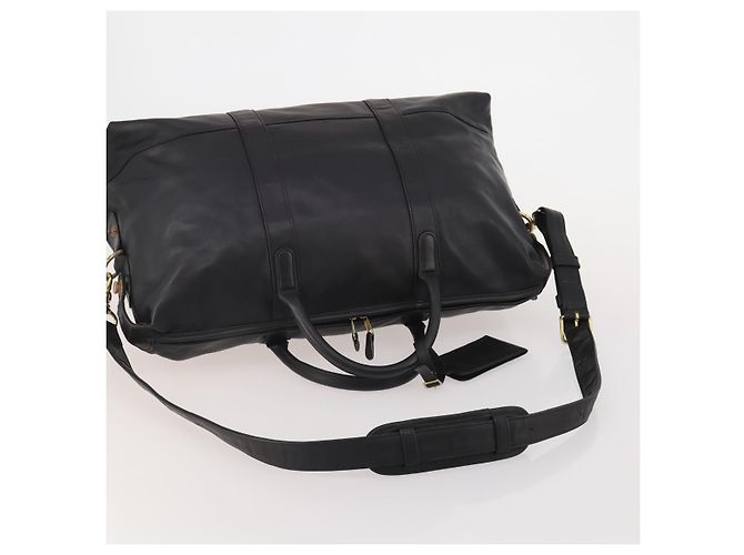 Borsa Boston Coach in pelle 2way nera tono oro Auth 200213 Nero - vista 7