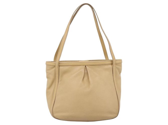 Borsa a mano LOEWE in pelle beige e oro autentica bs36826 D'oro - vista 13