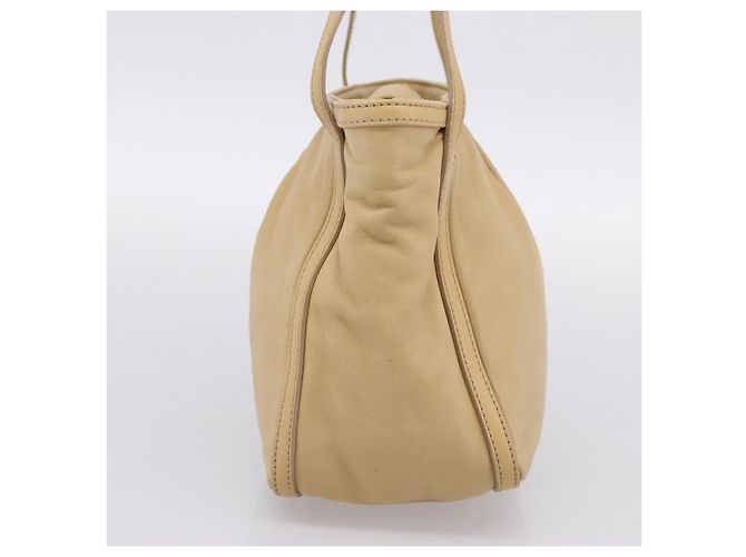 Borsa a mano LOEWE in pelle beige e oro autentica bs36826 D'oro - vista 3