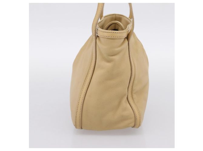 Borsa a mano LOEWE in pelle beige e oro autentica bs36826 D'oro - vista 4
