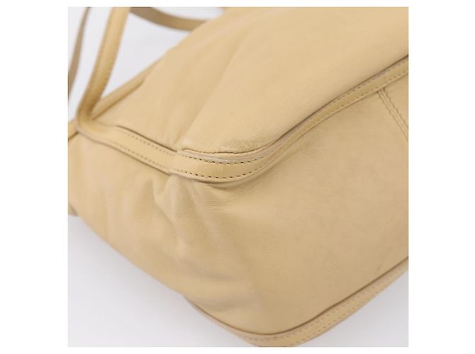 Borsa a mano LOEWE in pelle beige e oro autentica bs36826 D'oro - vista 9