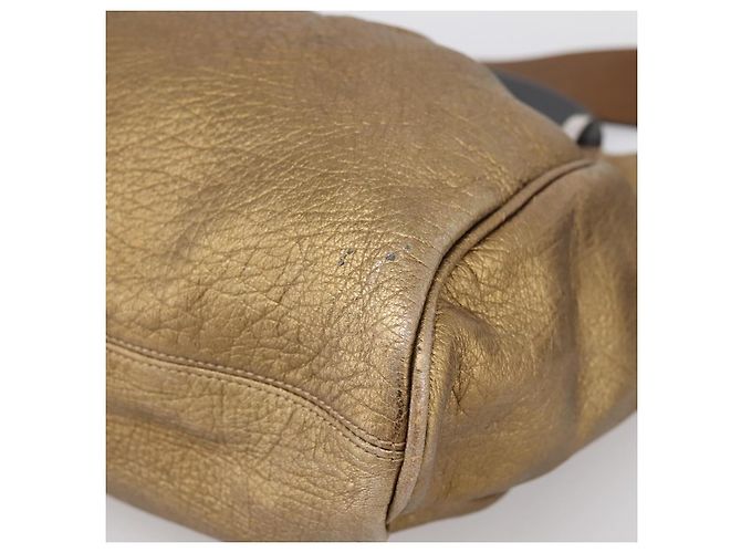 MARNI Handtasche Leder 2way Gold Silber Auth 202246A Golden - Ansicht 12