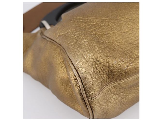 MARNI Handtasche Leder 2way Gold Silber Auth 202246A Golden - Ansicht 13