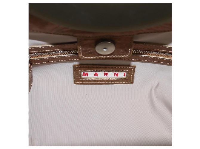 MARNI Handtasche Leder 2way Gold Silber Auth 202246A Golden - Ansicht 16