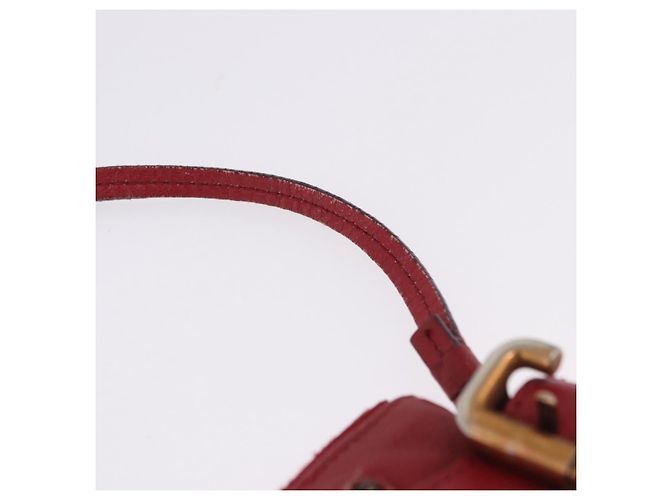 Chloé Chloe Accessory Pouch Leather Red Gold Silver Auth mr2868A Silvery Golden - view 10