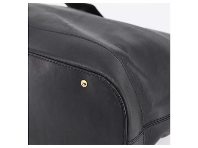Céline CELINE Handtasche aus Leder Schwarz Goldfarben Auth 200334 - Ansicht 10