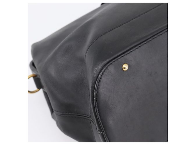 Céline CELINE Handtasche aus Leder Schwarz Goldfarben Auth 200334 - Ansicht 11