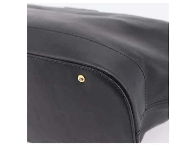 Céline CELINE Handtasche aus Leder Schwarz Goldfarben Auth 200334 - Ansicht 12