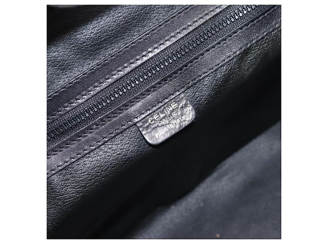 Céline CELINE Handtasche aus Leder Schwarz Goldfarben Auth 200334 - Ansicht 14