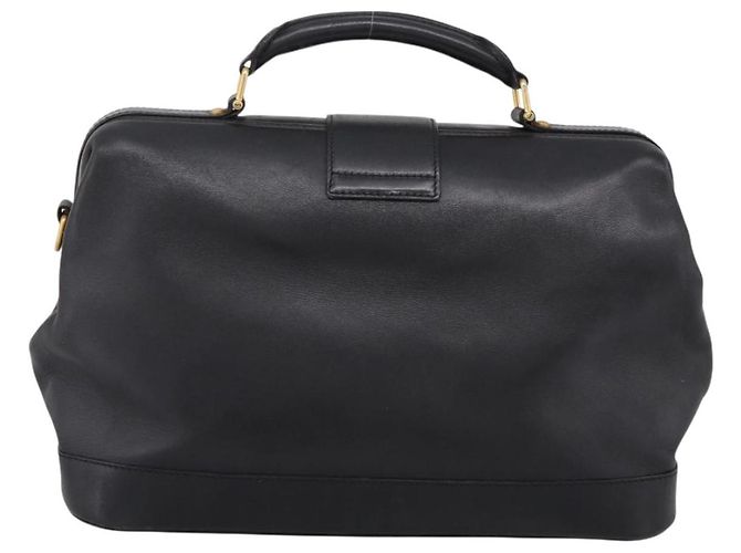 Céline CELINE Handtasche aus Leder Schwarz Goldfarben Auth 200334 - Ansicht 3