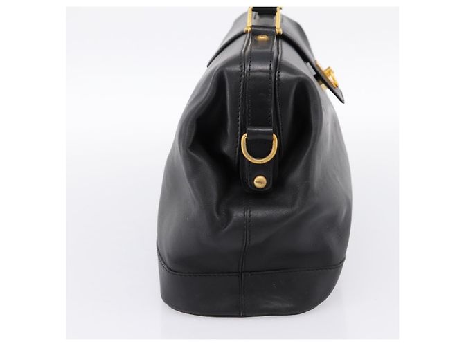 Céline CELINE Handtasche aus Leder Schwarz Goldfarben Auth 200334 - Ansicht 4