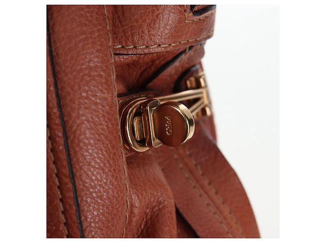 Chloé Borsa Chloe Paraty in pelle 2way Marrone Oro Auth 200955V D'oro - vista 19