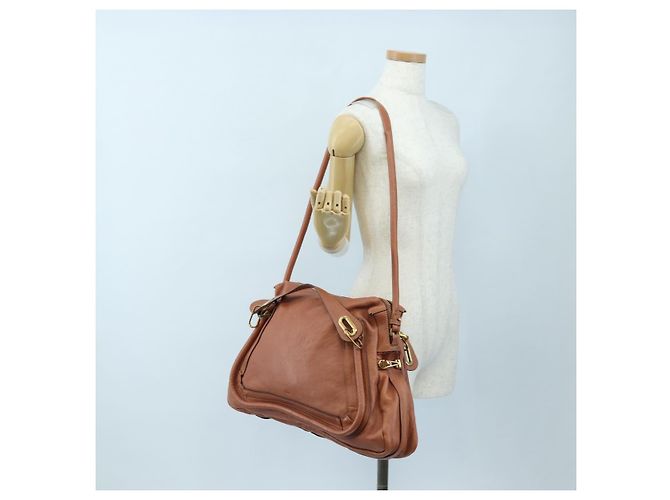 Chloé Borsa Chloe Paraty in pelle 2way Marrone Oro Auth 200955V D'oro - vista 28
