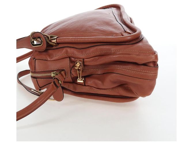 Chloé Borsa Chloe Paraty in pelle 2way Marrone Oro Auth 200955V D'oro - vista 5