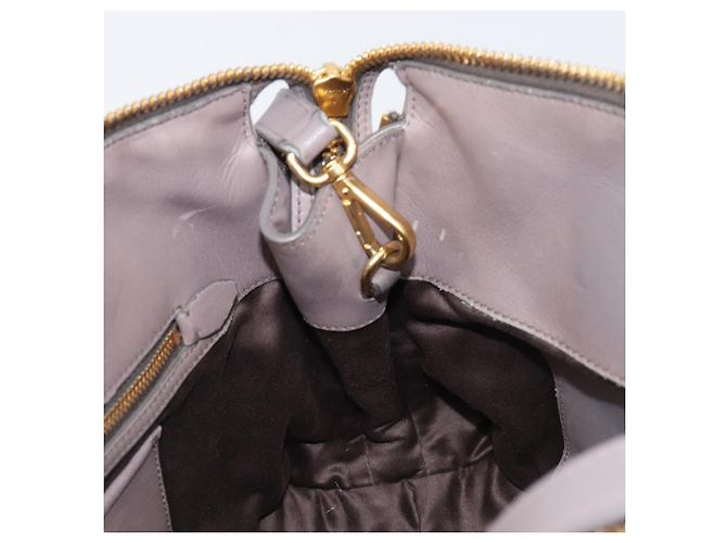 Borsa a mano Miu Miu Matelassé in pelle 2way Grigio Oro Auth 201882V Marrone D'oro - vista 20