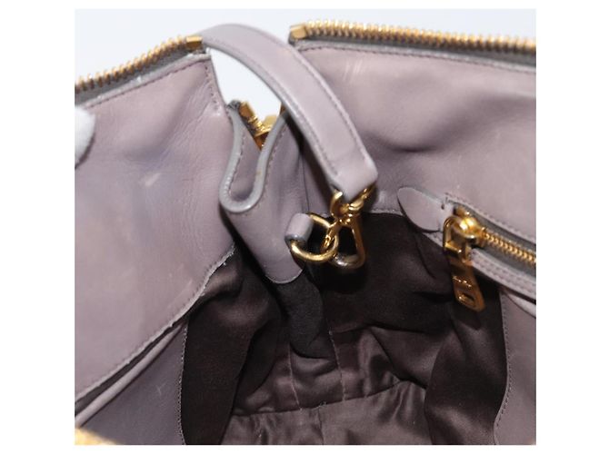 Borsa a mano Miu Miu Matelassé in pelle 2way Grigio Oro Auth 201882V Marrone D'oro - vista 21