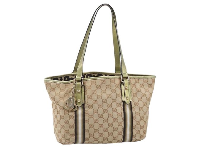 Borsa Tote GUCCI GG Canvas Beige e Tono Oro 137396 Auth 202117 - vista 2