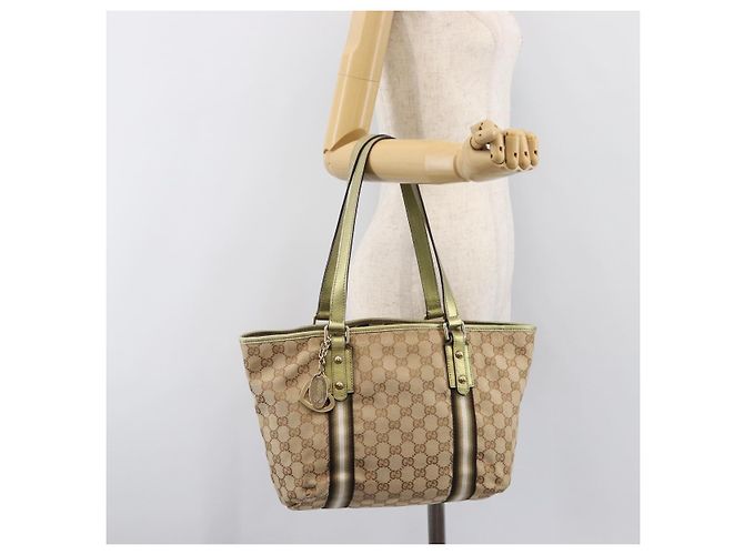 Borsa Tote GUCCI GG Canvas Beige e Tono Oro 137396 Auth 202117 - vista 22