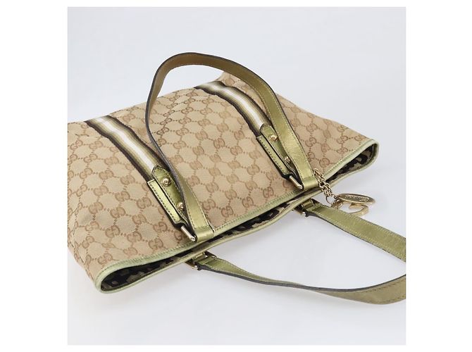 Borsa Tote GUCCI GG Canvas Beige e Tono Oro 137396 Auth 202117 - vista 6