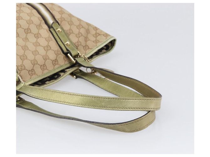 Borsa Tote GUCCI GG Canvas Beige e Tono Oro 137396 Auth 202117 - vista 7