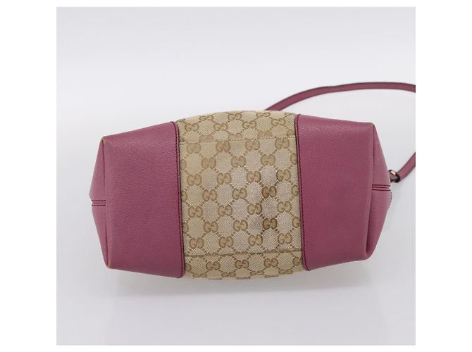 Borsa a mano GUCCI GG Canvas 2way Beige Gold 353120 Auth 200012 D'oro - vista 12