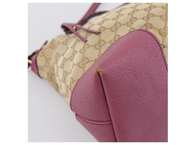 Borsa a mano GUCCI GG Canvas 2way Beige Gold 353120 Auth 200012 D'oro - vista 14