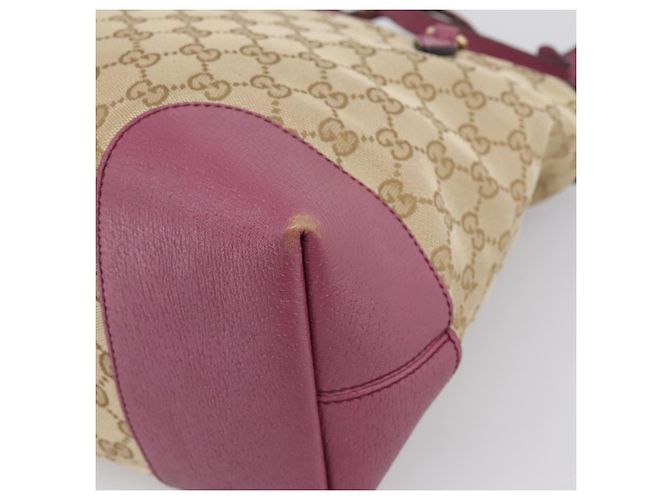 Borsa a mano GUCCI GG Canvas 2way Beige Gold 353120 Auth 200012 D'oro - vista 15