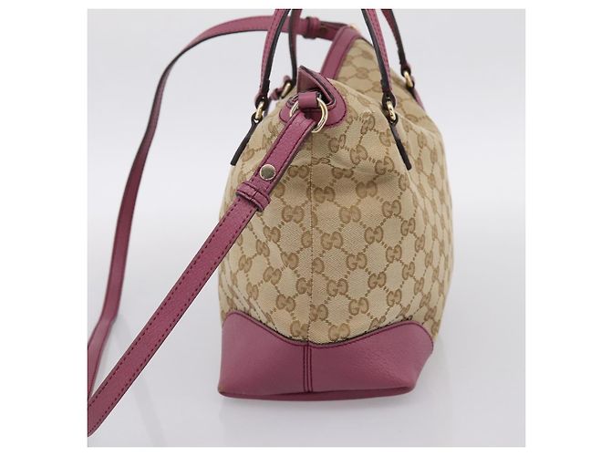 Borsa a mano GUCCI GG Canvas 2way Beige Gold 353120 Auth 200012 D'oro - vista 5