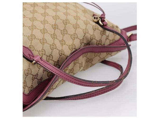Borsa a mano GUCCI GG Canvas 2way Beige Gold 353120 Auth 200012 D'oro - vista 7