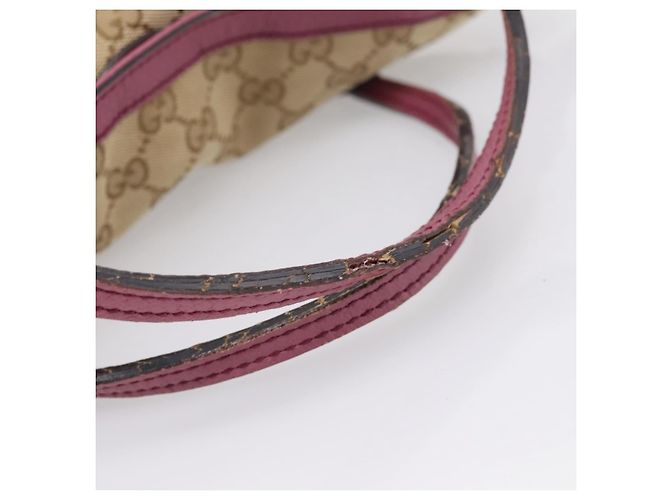 Borsa a mano GUCCI GG Canvas 2way Beige Gold 353120 Auth 200012 D'oro - vista 8