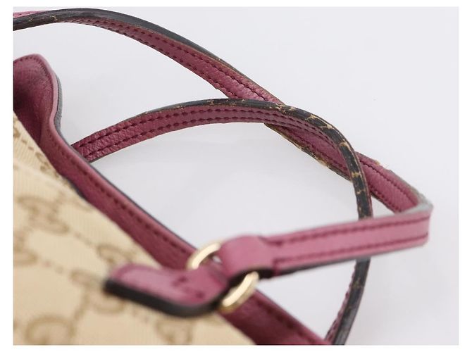 Borsa a mano GUCCI GG Canvas 2way Beige Gold 353120 Auth 200012 D'oro - vista 9